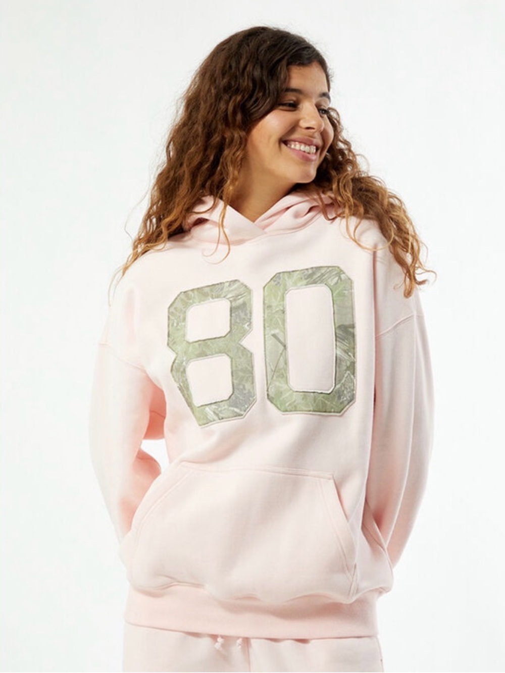 PacSun Pink '80' Graphic Hoodie Sweatshirt for Women
